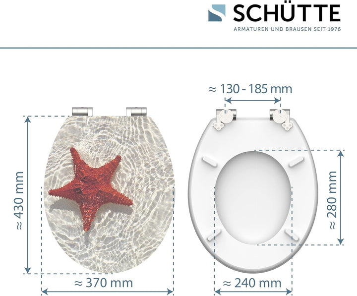 SCHÜTTE WC-Sitz STARFISH mit Absenkautomatik aus Holz, Design Toilettendeckel mit 175kg Belastbarkei
