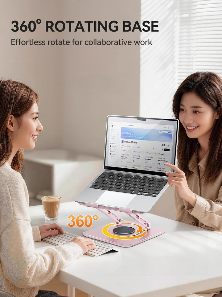 tounee Laptopständer für den Schreibtisch, Verstellbarer Computerständer mit 360°-Drehfuss, ergonomi