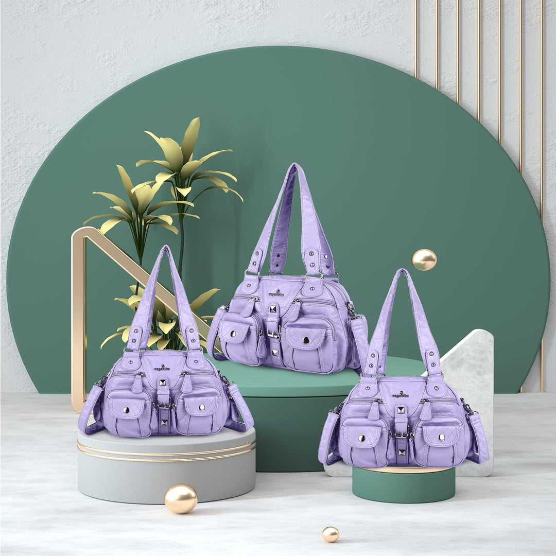 Angel Kiss Hobo Crossbody Purses for Women Shoulder Bag Multipocket Soft Hobo Purses Removable Strap