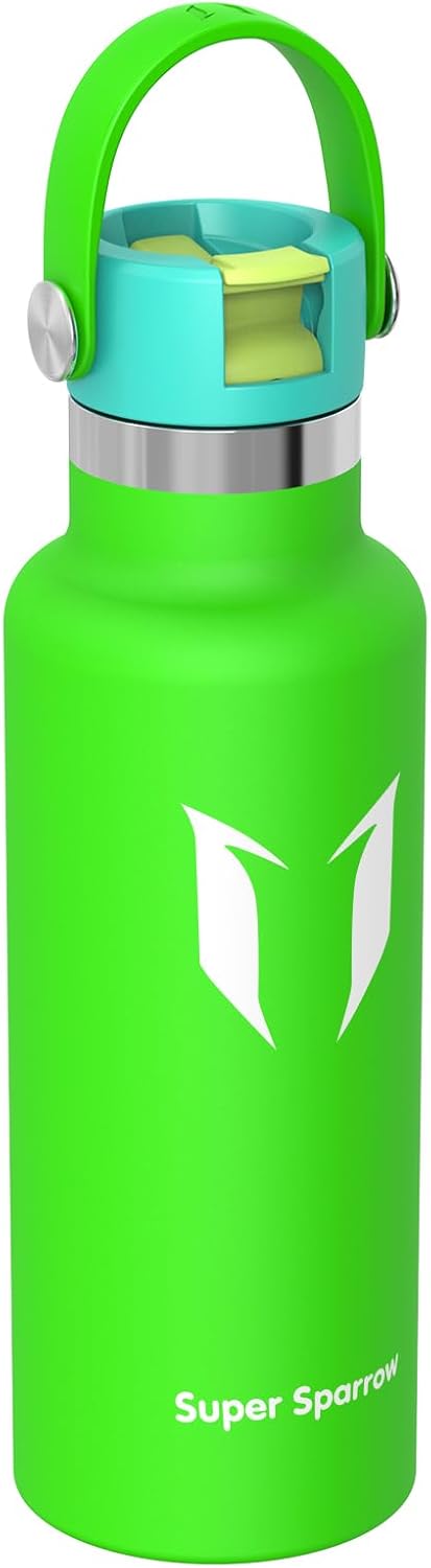 Super Sparrow Trinkflasche Edelstahl - Thermobecher - 350ml, 500ml, 750ml, 1L - Standardmund Stroh-D