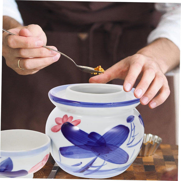 Happyyami Kimchi-Altar Chinesisches Gurkenglas Gärbehälter Onggi-Kimchi-Topf Pickle-flip-Glas Gurken