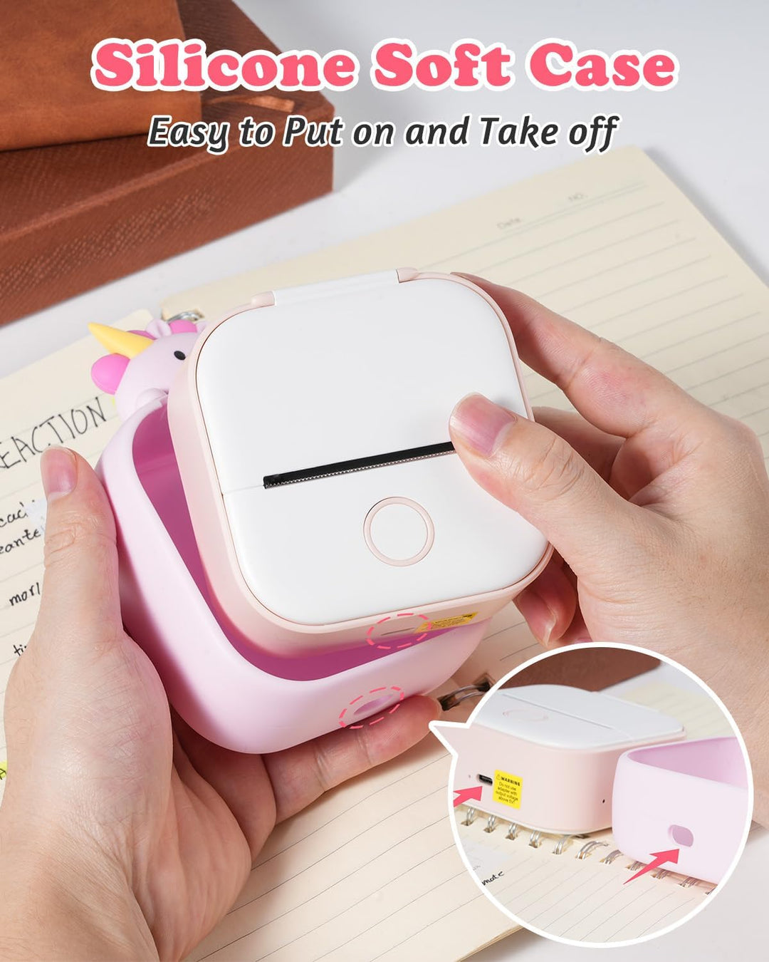 Memoking T02 Schutzhülle - Einhorn-Form, Weiches Silikon, Niedliches Design, Kompatibel mit T02 Mini