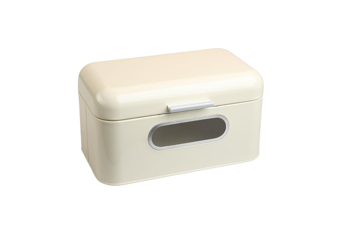 MOON HOME Brotkasten mit Sichtfenster - Breadvault Beige, aus Edelstahl, Metall-Brotkasten mit optim