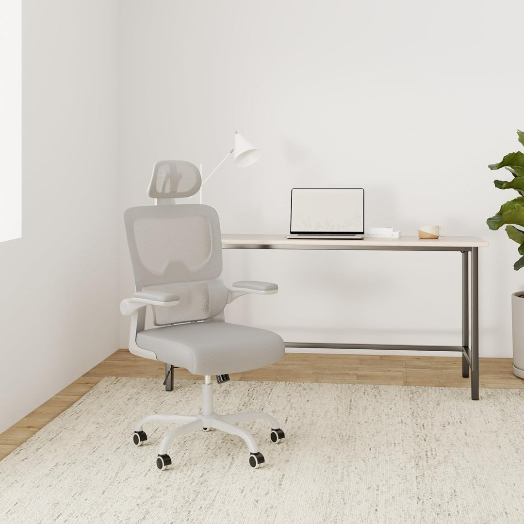 naspaluro Ergonomischer Bürostuhl, Schreibtischstuhl mit C-förmiger Lordosenstütze, verstellbarer Ko