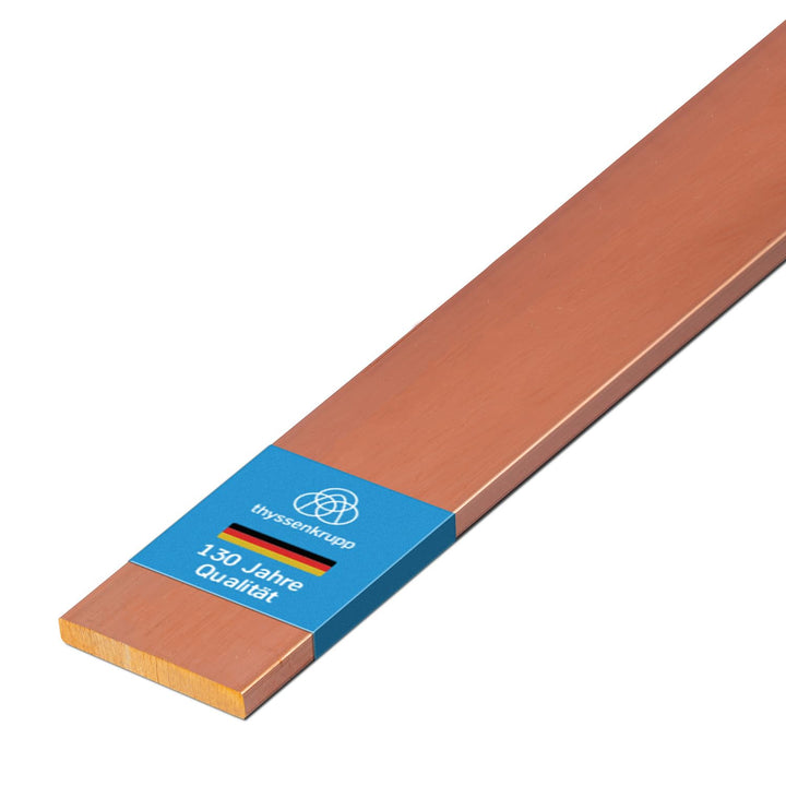 thyssenkrupp Kupferstange 60 x 5 mm in 1500 mm Länge | Flachprofil Kupfer Flachstange Flachmaterial