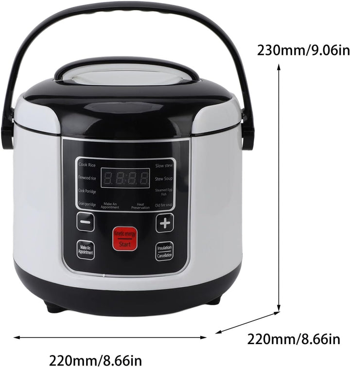 Mini-Reiskocher, 2 L Kleiner Reise-Reiskocher 12 V für das Auto, mit Innentopf-Dampfkorb, Antihaftbe