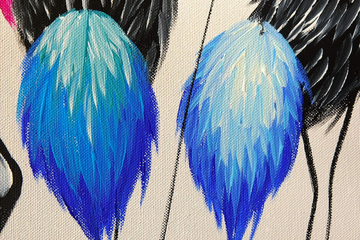 Monica Mirafiori I 100% HANDGEMALT I Gemälde Reiher 100x50cm | Gemälde Handgemalt | Acrylgemälde | S