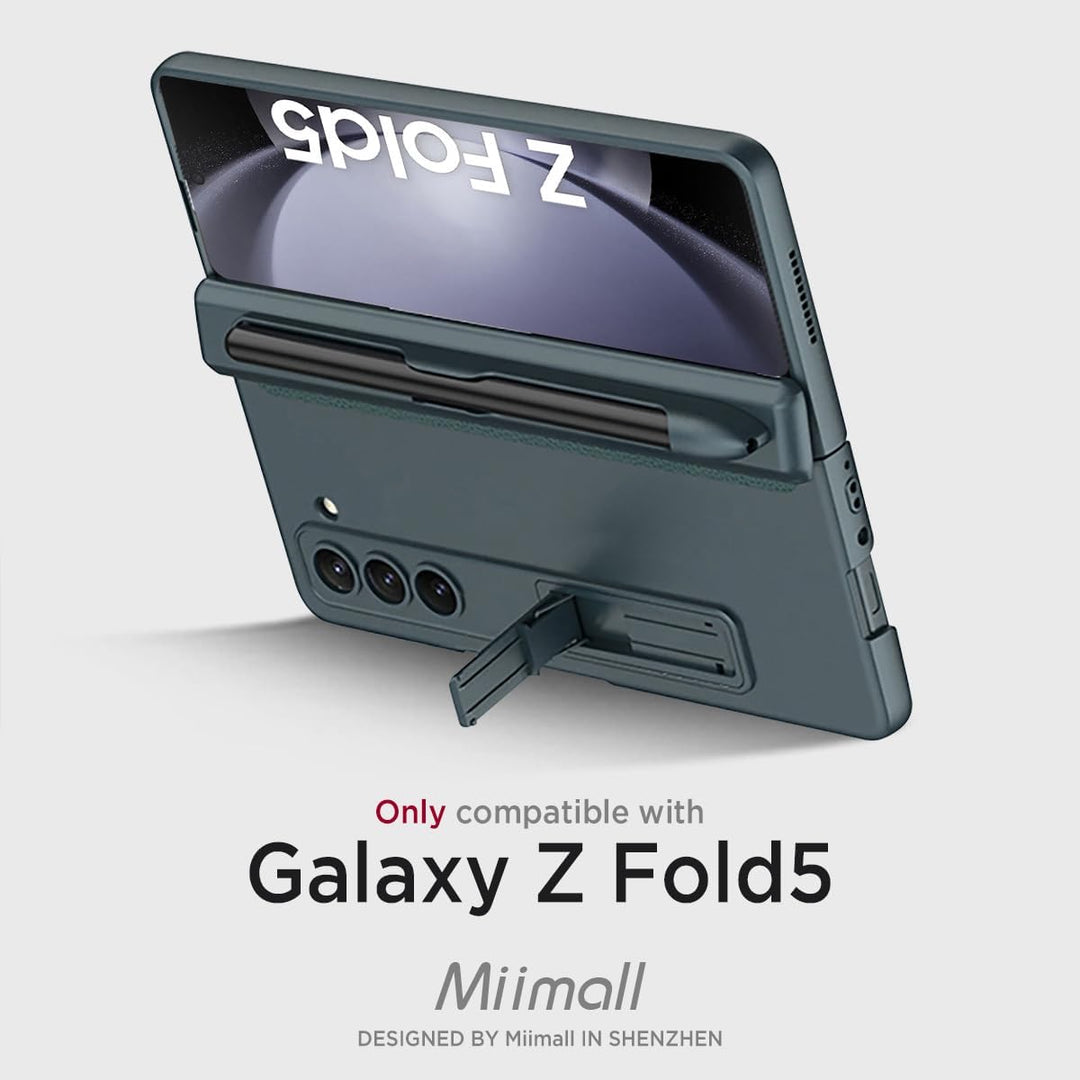 Miimall Kompatibel mit Samsung Galaxy Z Fold 5 Hülle, Fold 5 Hülle mit Stifthalter [Magnetischer Sch