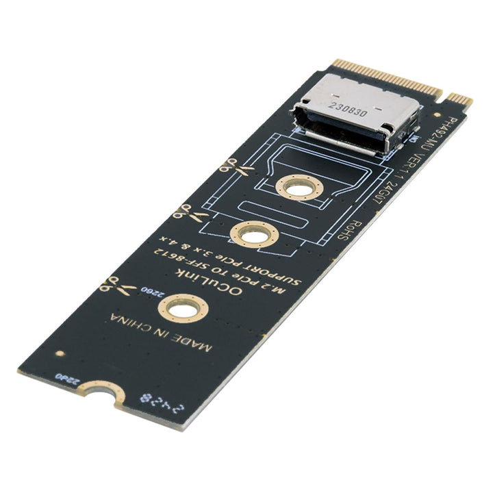 CY Karte 2280 PCI-E4.0 M.2 M-Key zu Oculink SFF-8612 SFF-8611 Vertikaler Hostadapter für NVME U.2 SS