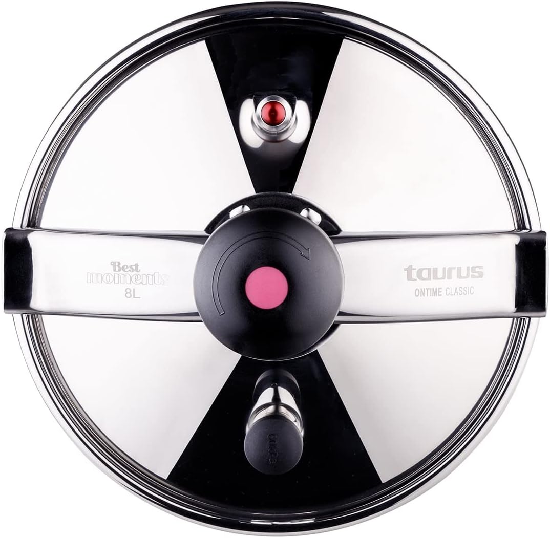 Taurus Classic Moments 8L Schnellkochtopf, Fassungsvermögen 8L, Druckregelventil, Kaltberührung, für