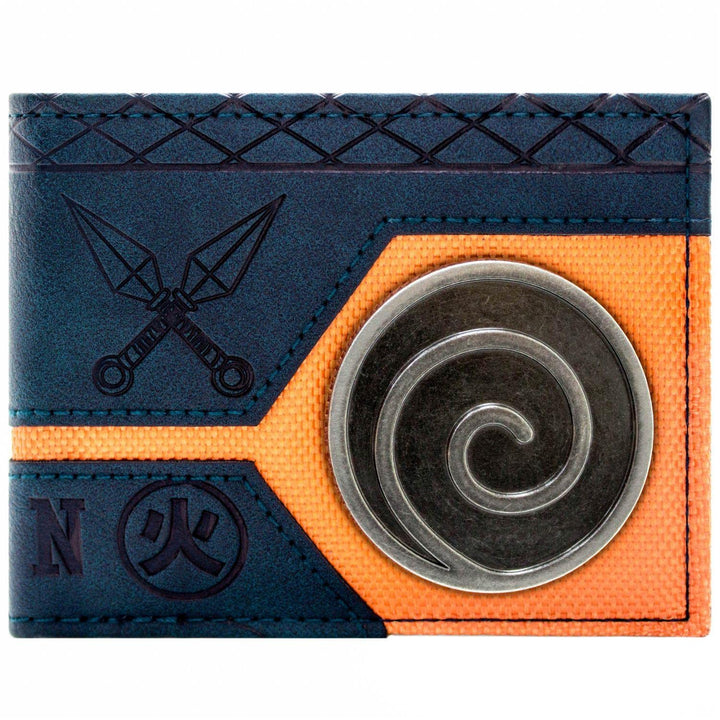 Shinobi Ninja Uzumaki Clan Swirl Crest Konoha Metallabzeichen Emblem Geldbörse/Geldbeutel Zweifach I