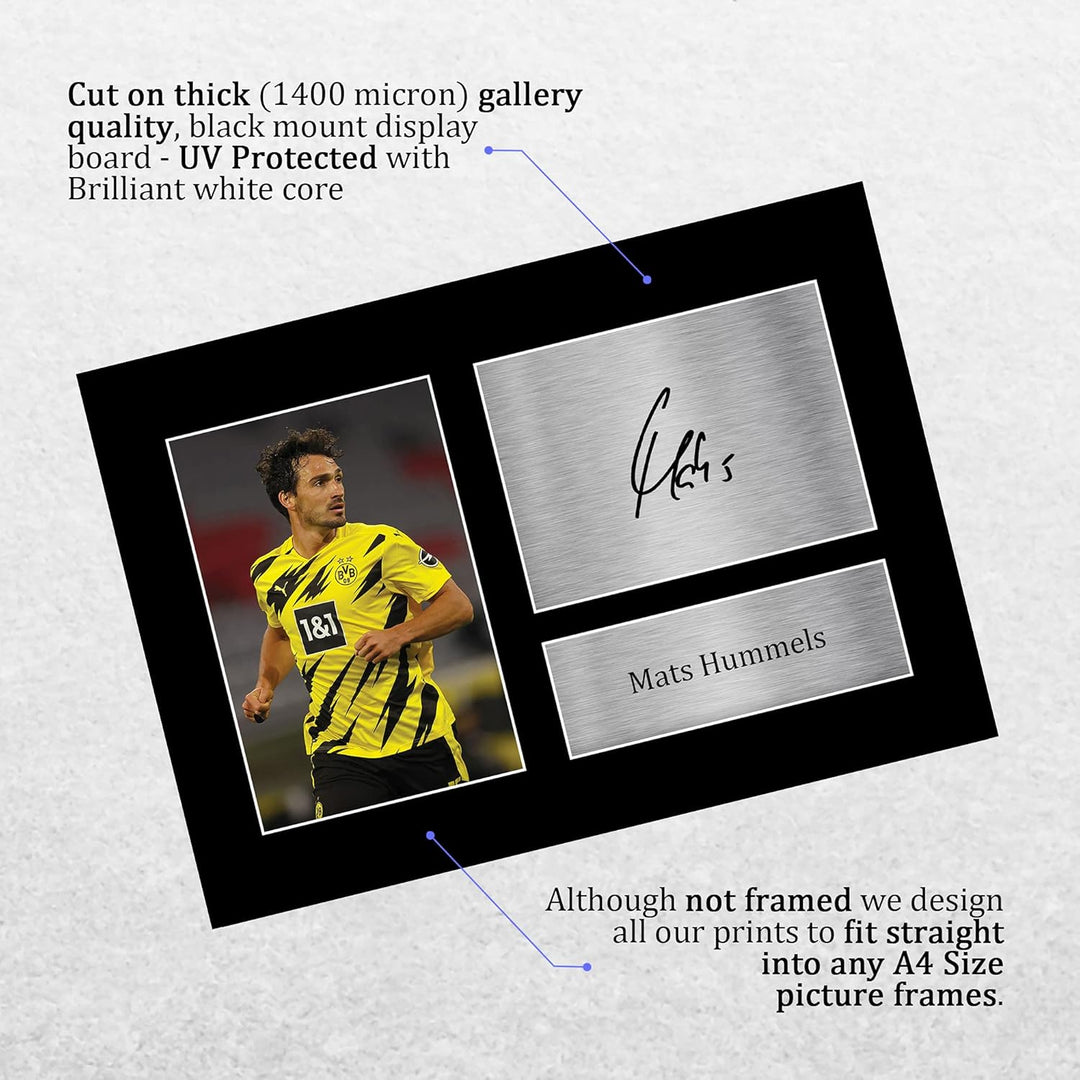 HWC Trading A4 Mats Hummels Borussia Dortmund Geschenke Gedruckt, Signiert Autogramm Bild, Für Fussb