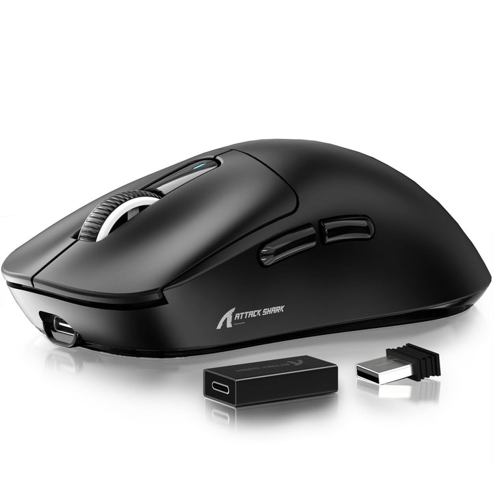 ATTACK SHARK X3 Pro 4K/8K Hz Maus, 49 g SUPERLEICHT, PixArt PAW3395 Gaming-Sensor, BT/2,4G kabellose