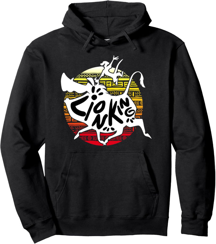 Disney Lion King Timon Pumbaa Pattern Silhouette Pullover Hoodie