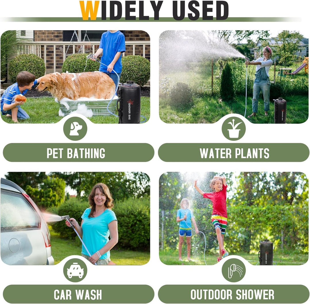 BOOSTEADY Campingdusche,12 L tragbare Campingdusche mit verbessertem Schraubdeckel, automatischer Dr