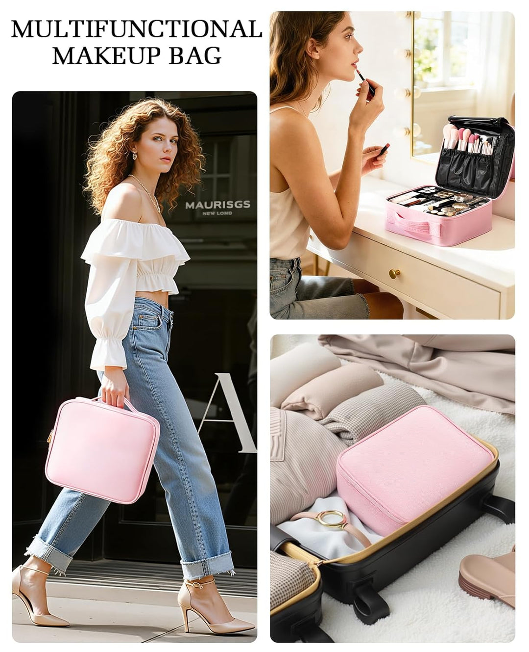 Luxspire Reise-Makeup Zug-Koffer Make-up-Kosmetik-Koffer, professionelle Kosmetik-Box, tragbare Reis