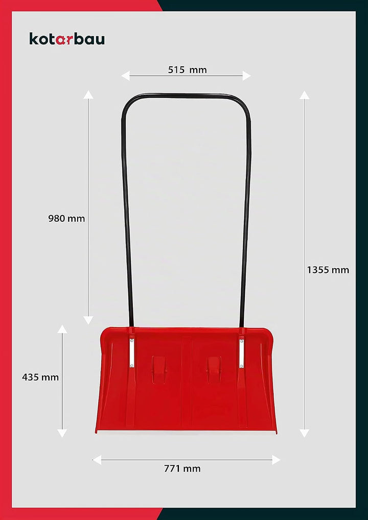 KOTARBAU® Schneeschieber mit Rädern Schneeschaufel 80 cm Schneewanne mit Alu-Profilkante Schneeschip