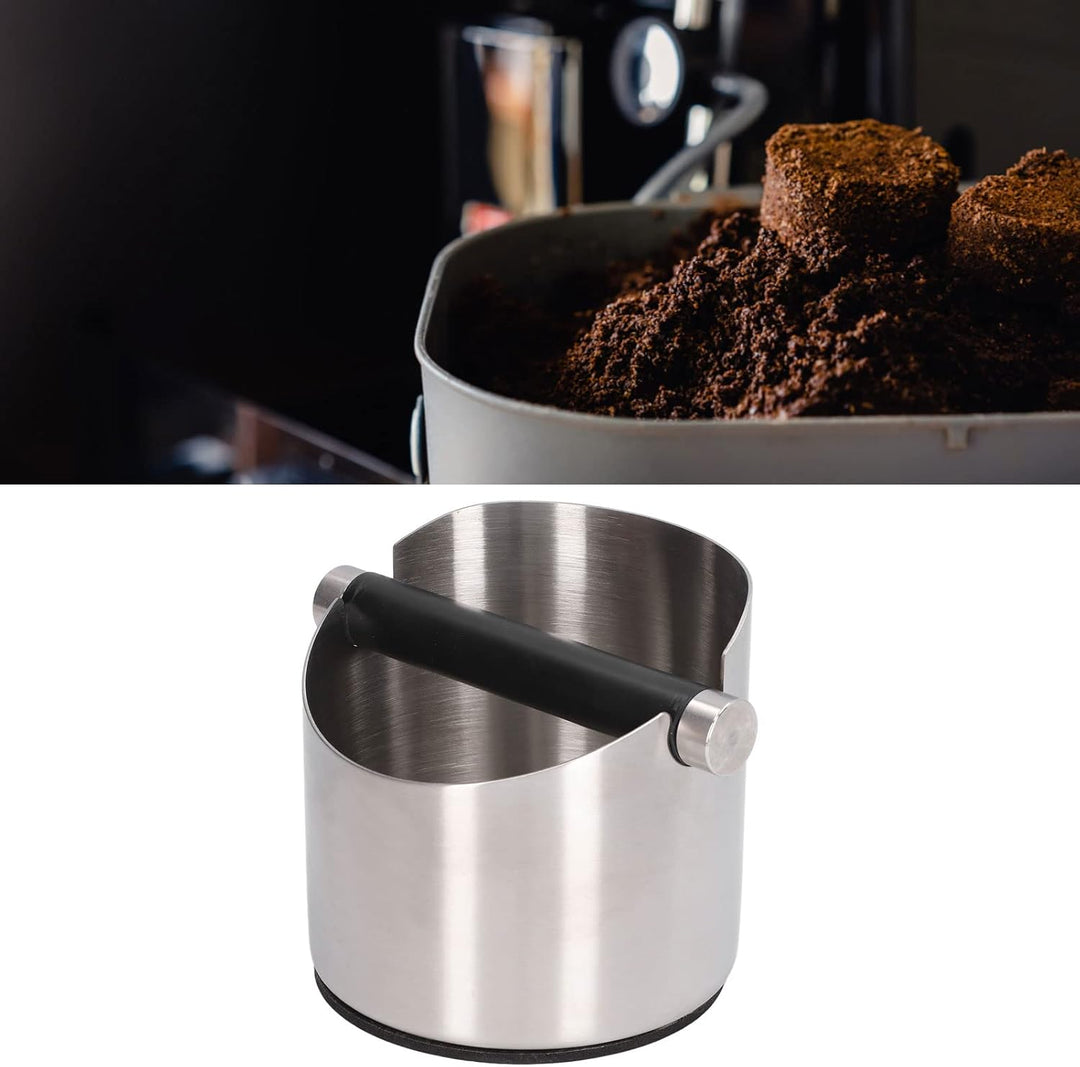 Abklopfbehälter, Abschlagbehälter Siebträger Zubehör Kaffeesatz Eimer Edelstahl Gummi Kaffee Dump Bi