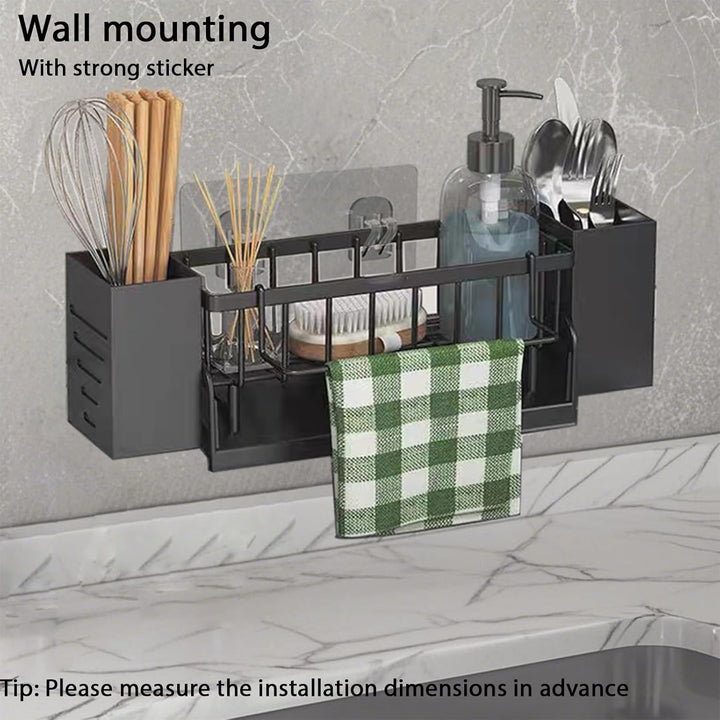 Spülbecken Organizer Kitchen Schwammhalter - Spüle organizer mit Spültuchhalter und Aufbewahrungsbox