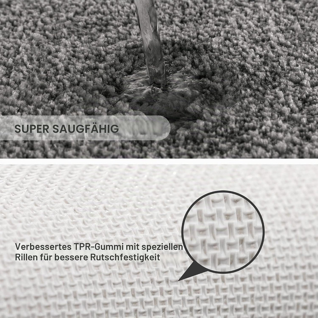 Badematte Rutschfest Badteppich Verdickt Badezimmerteppich Weich Badeteppich Flauschige Mikrofaser B