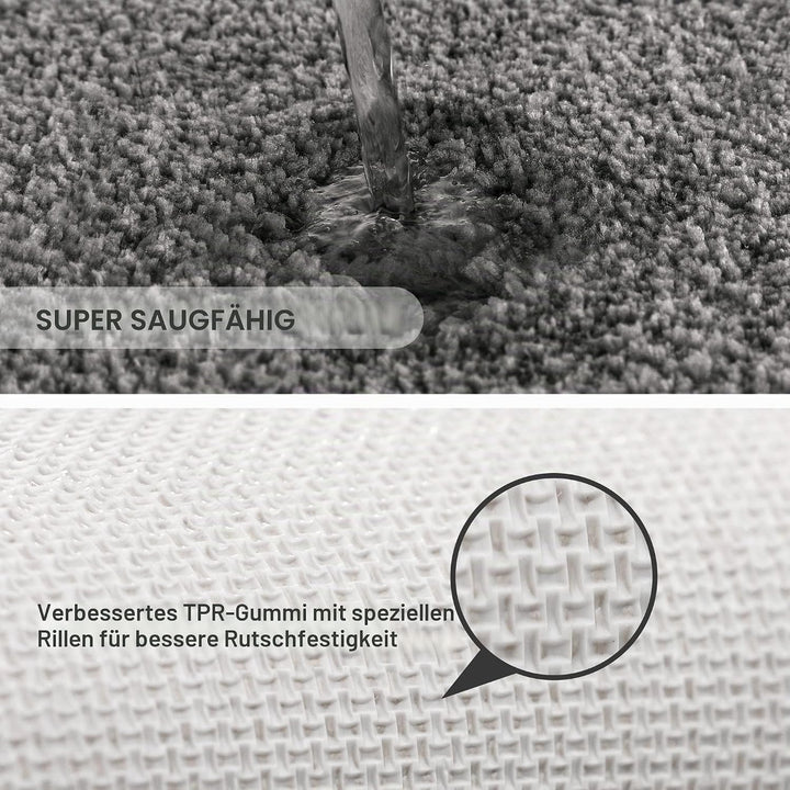 Badematte Rutschfest Badteppich Verdickt Badezimmerteppich Weich Badeteppich Flauschige Mikrofaser B
