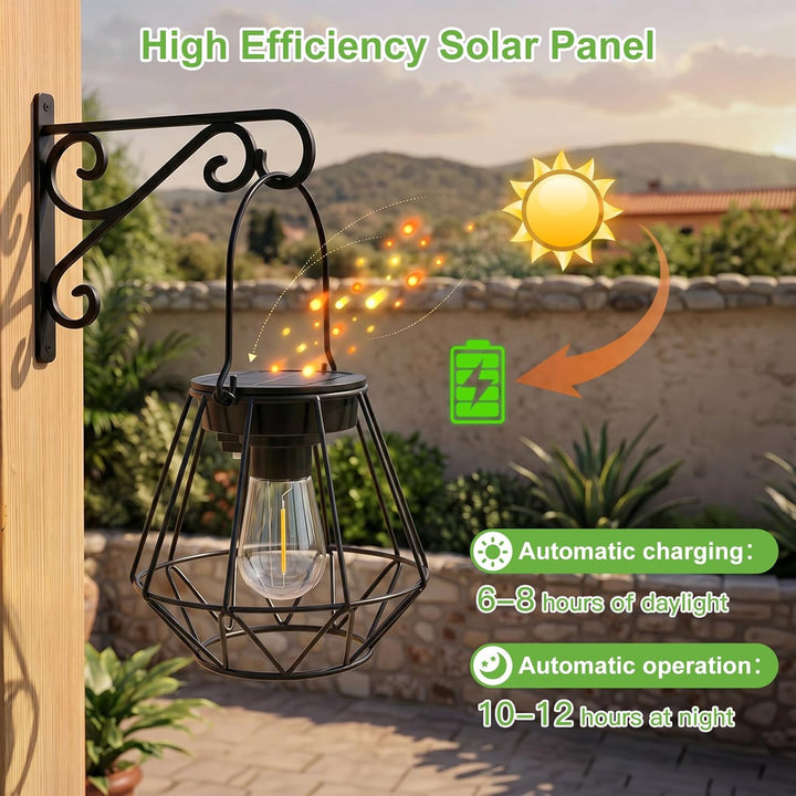 Kimjo Solarlaterne für Aussen - Solarlampen für Aussen Garten Hängend Stehend IP65 Wasserdicht - Son