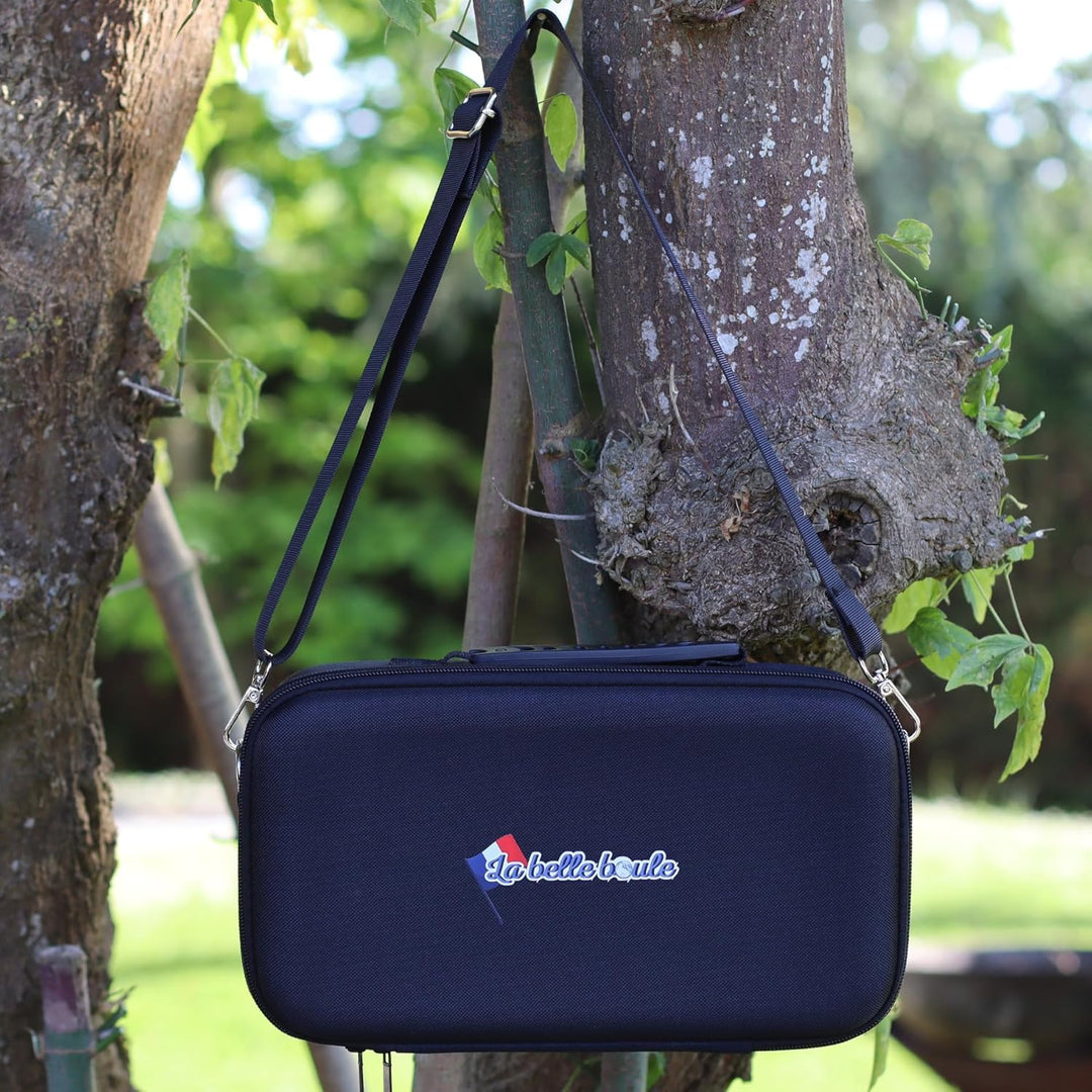 Tasche für Boccia, Hartschale, 3 Kugeln bis 8 cm, Tripletttasche für Petanque, Transporttasche, leis