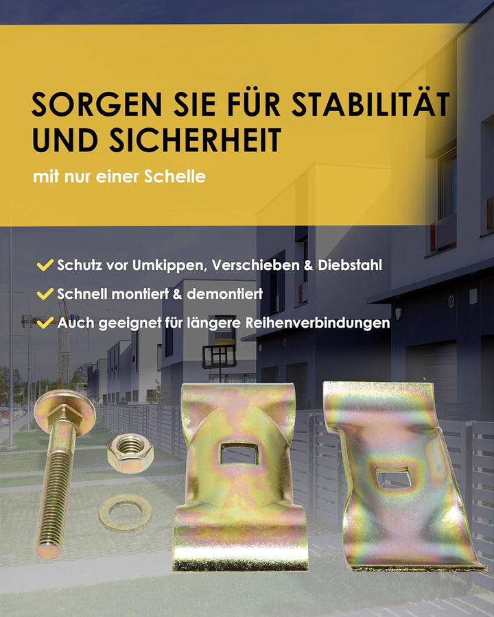 Zaundirekt 10 Stück Bauzaun Verbindungsschelle I 42 x 42mm I Mobilzaun I Verbinder I Schelle I Bauza