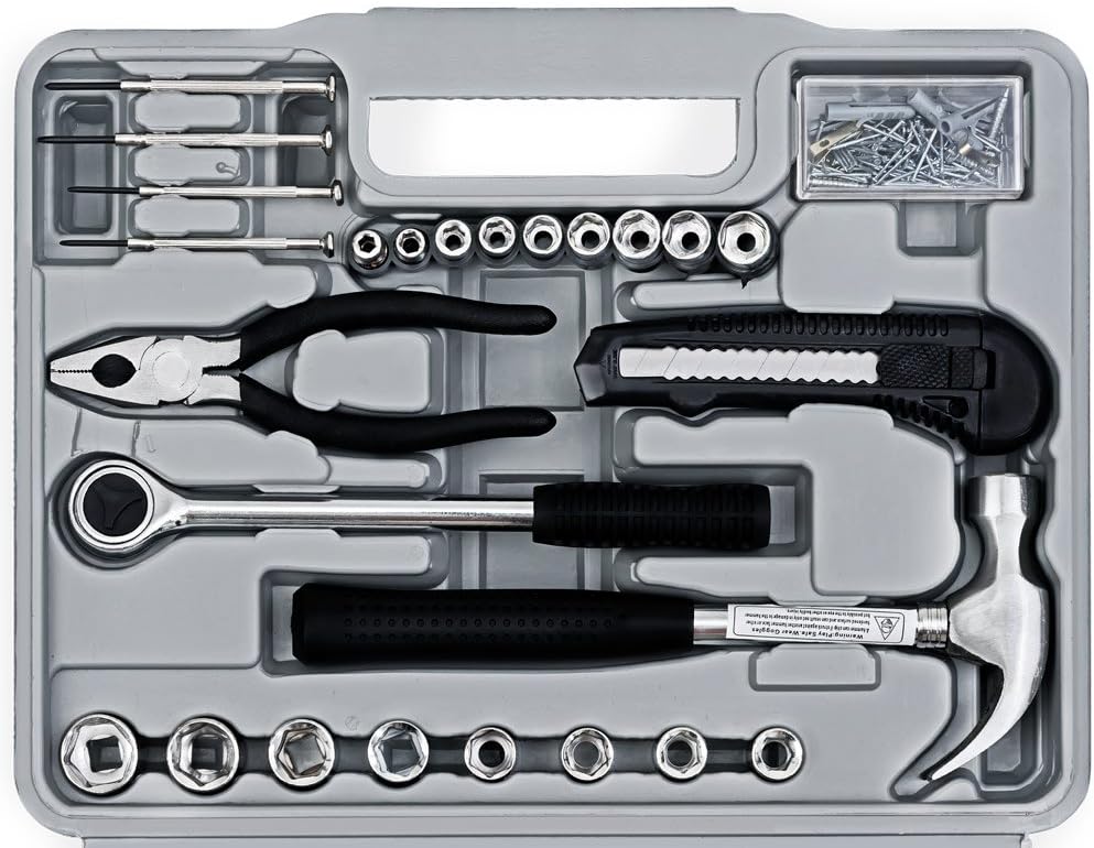 MONZANA® Werkzeugset 141 tlg. Werkzeugkasten Werkzeugkiste Werkzeugsatz Werkzeugkoffer Werkzeugbox H