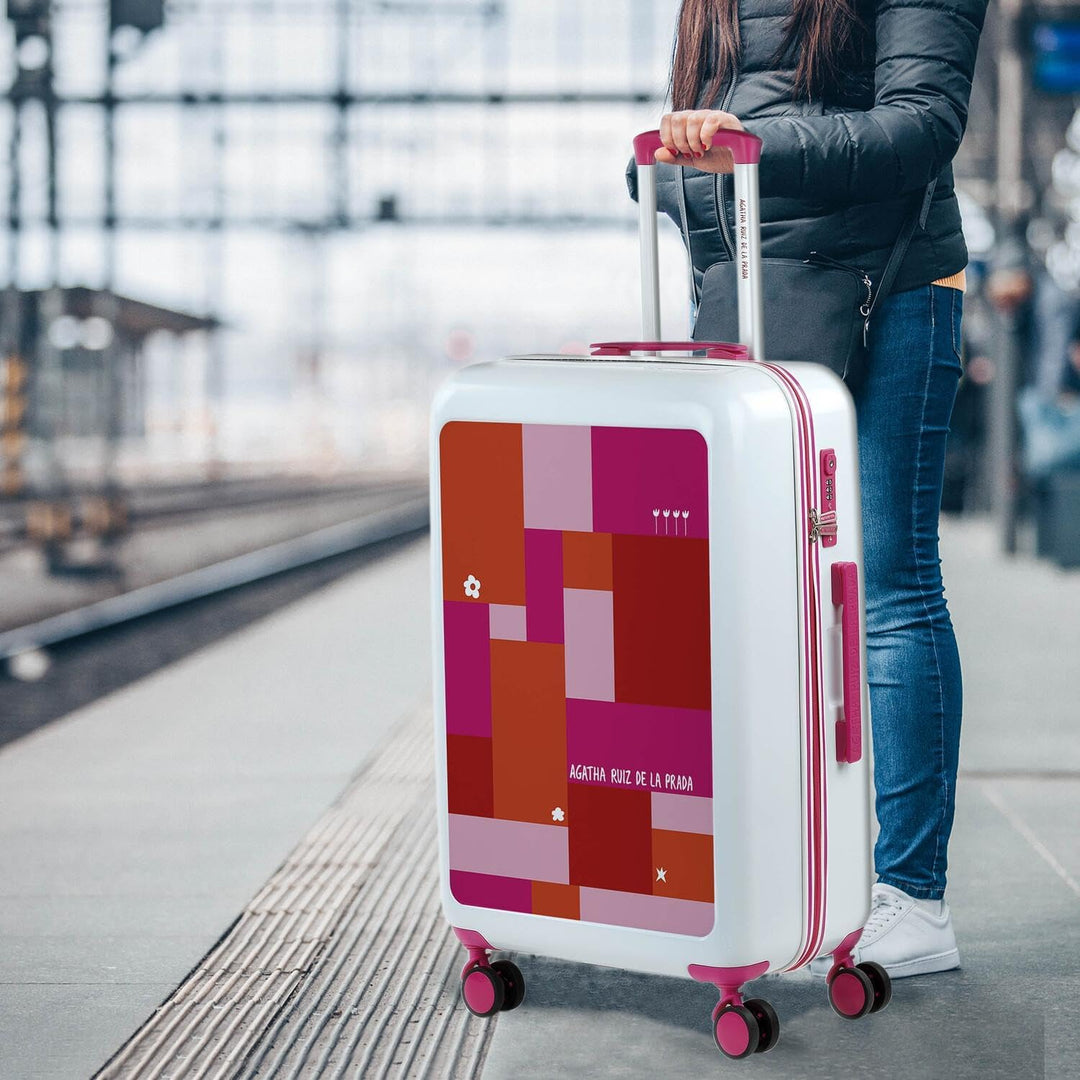 Koffer Mittelgross - Polycarbonat hochwertiger und Stabiler reisekoffer mit Blocks 65 cm, Blocks 65