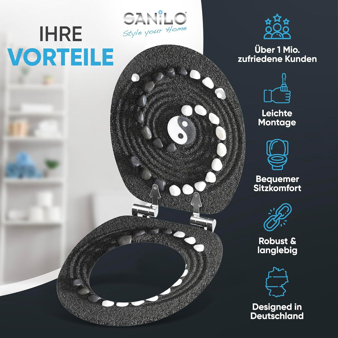 Sanilo WC Sitz mit Absenkautomatik, viele neue Toilettendeckel zur Auswahl, hochwertige Oberfläche,