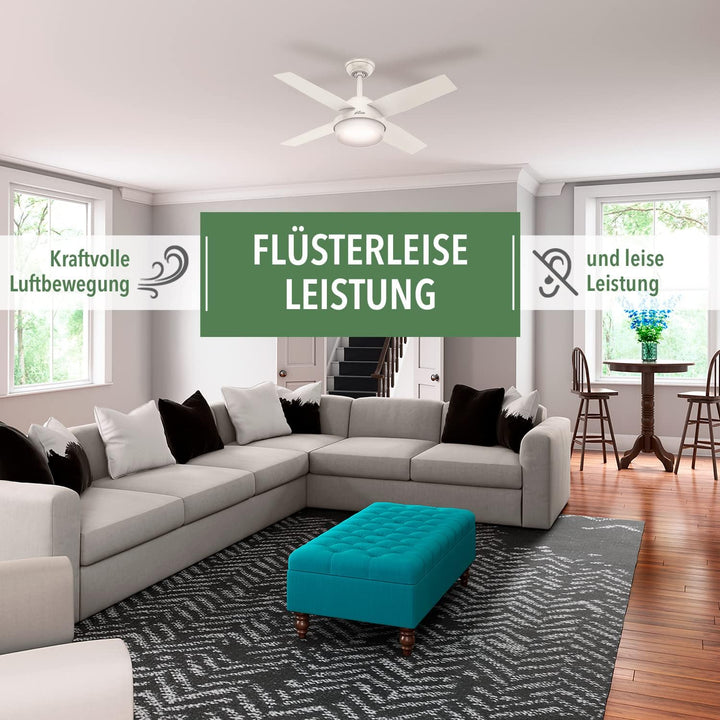 HUNTER FAN Deckenventilator Loki 132 cm für den Innenbereich, mit Beleuchtung und Fernbedienung, 4 a