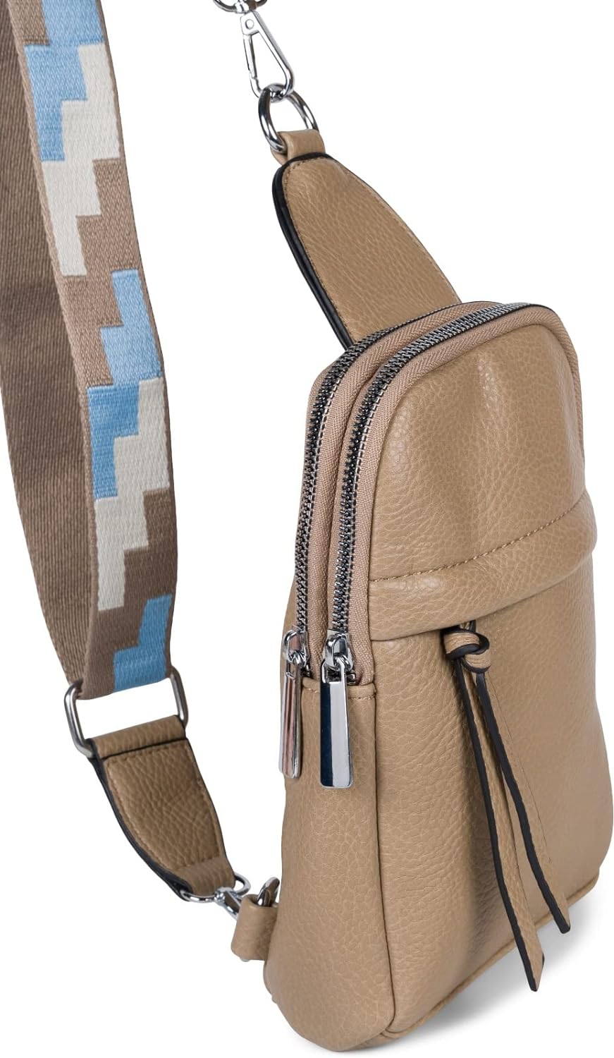 styleBREAKER Damen One Shoulder Rucksack, gemusterter Schultergurt, Einfarbige Crossbody Bag, Cityru