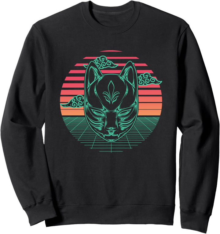 Kitsune Fuchs Maske Yokai Japanese Vaporwave Aesthetic Sweatshirt