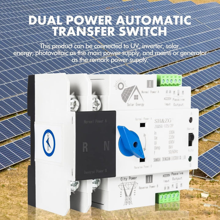 Jadeshay Transferschalter, Automatischer Umschalter Photovoltaik Dual Power Automatischer Umschalter