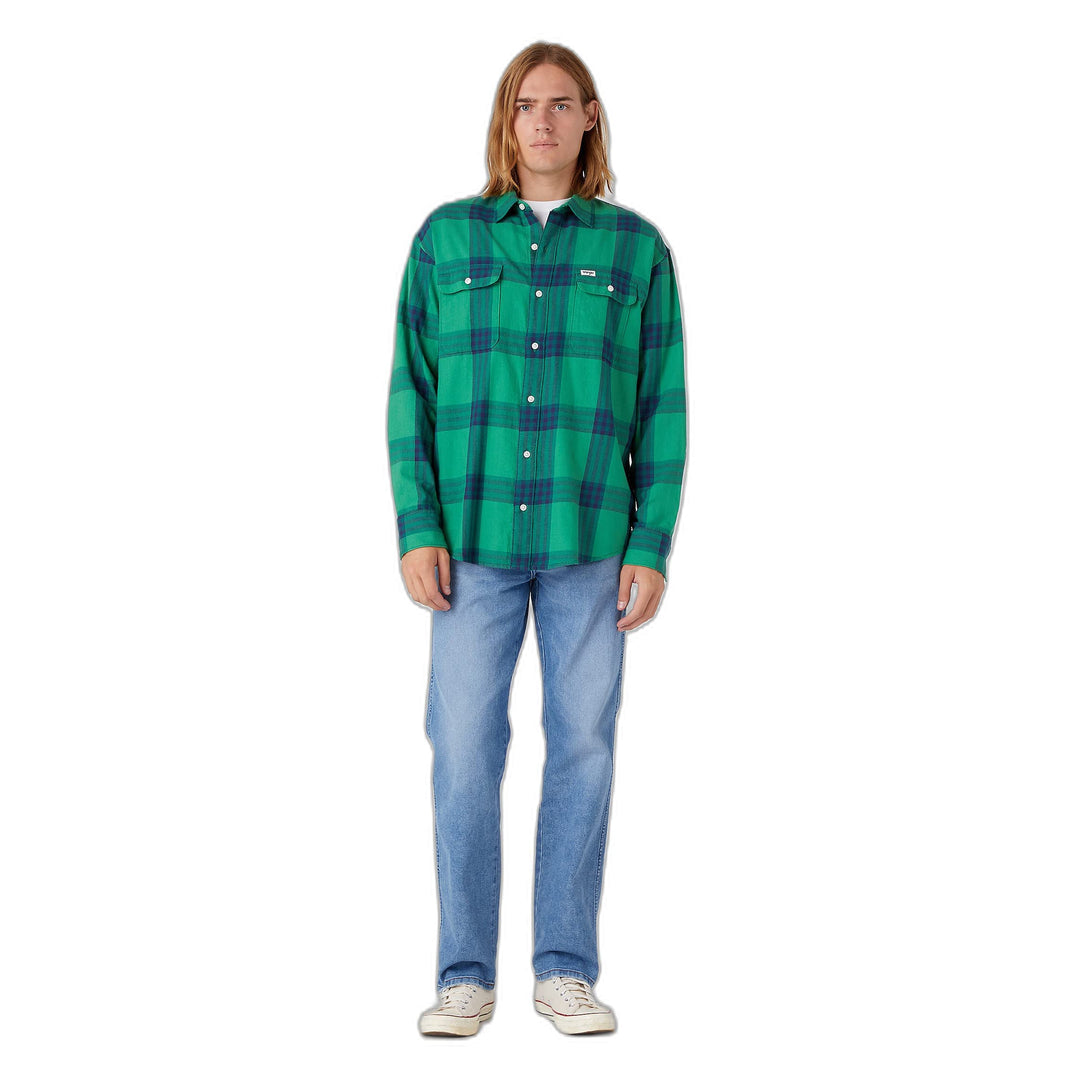 Wrangler Herren Patch Pocket Shirt, Pine Green