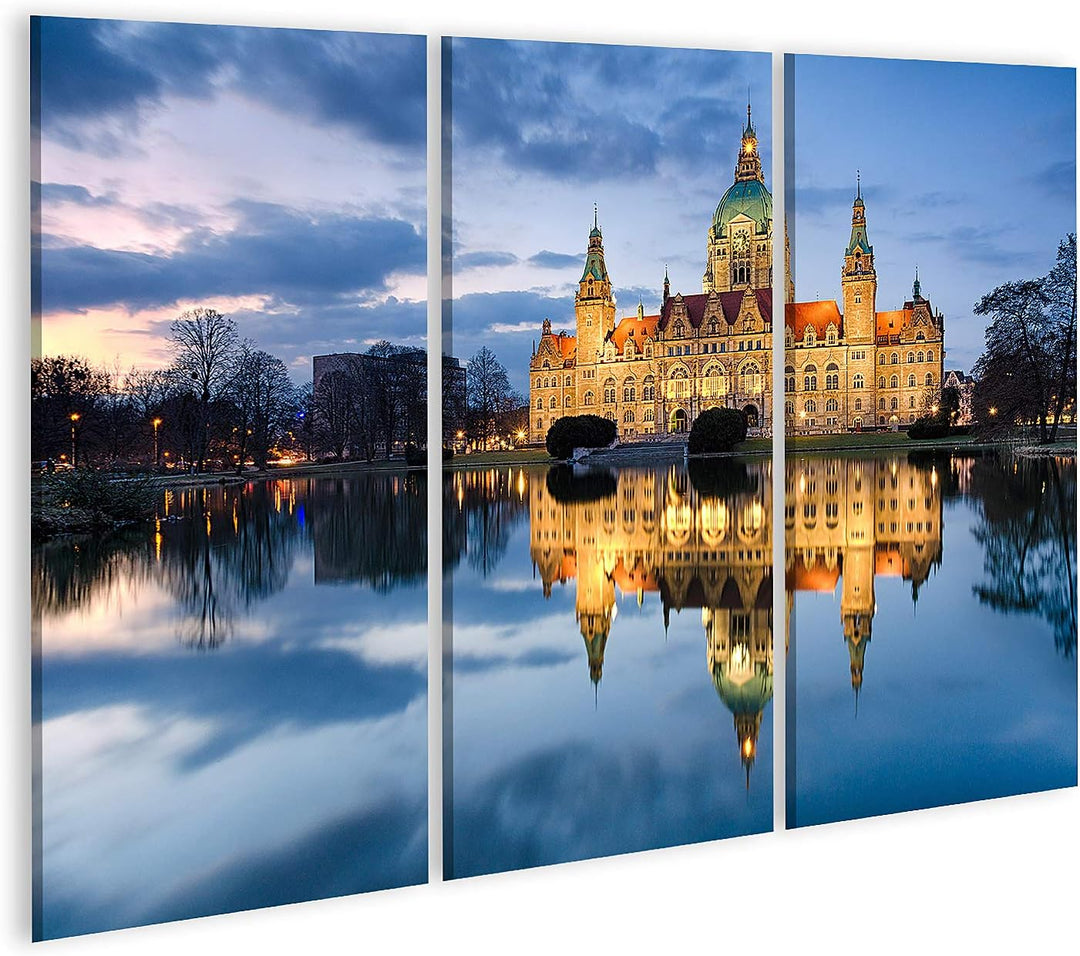 islandburner Bild auf Leinwand Rathaus Von Hannover Deutschland Bei Nacht Bilder Wandbilder Poster L