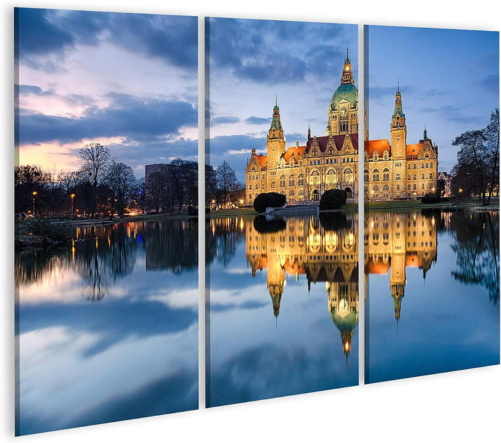 islandburner Bild auf Leinwand Rathaus Von Hannover Deutschland Bei Nacht Bilder Wandbilder Poster L