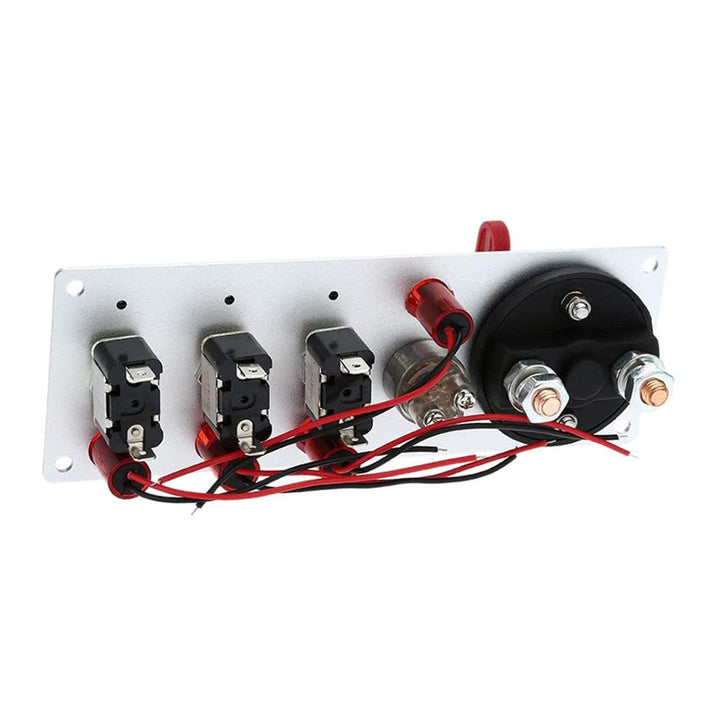 Geloo Zündschalter Panel 12V Racing Car Engine Start Push Button Switch Panel Carbon Fiber LED Toggl