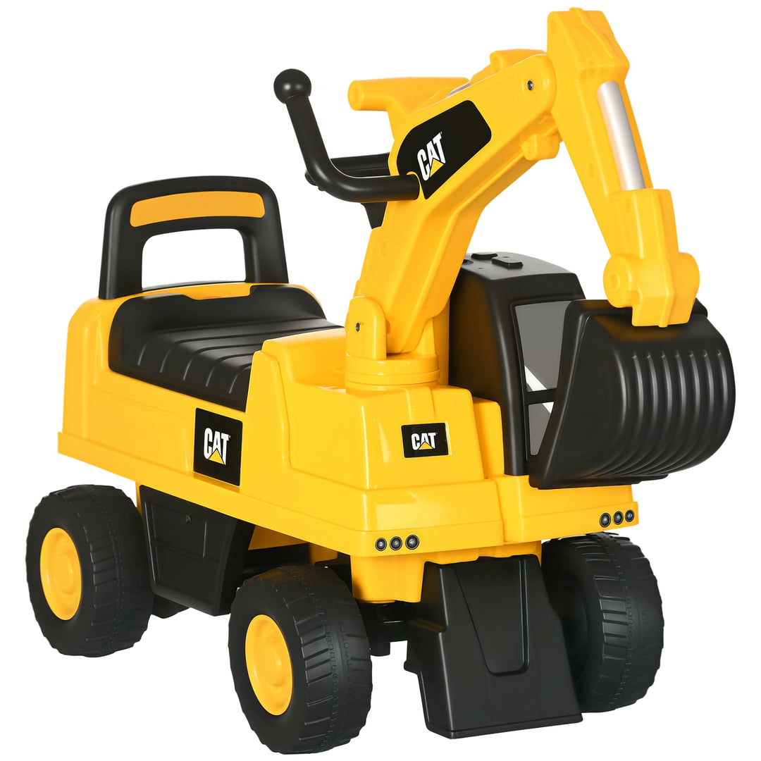 HOMCOM Sitzbagger, Rutscherfahrzeug mit Schaufel, Bagger zum draufsitzen, Aufsitzbagger mit Hupe, St