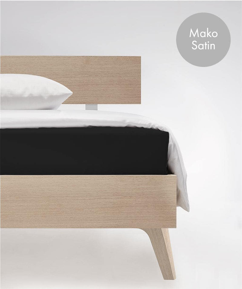 Fleuresse Colours Spannbettlaken, Uni-Mako-Satin, schwarz, 160 x 200 cm Schwarz 160/200, Schwarz 160