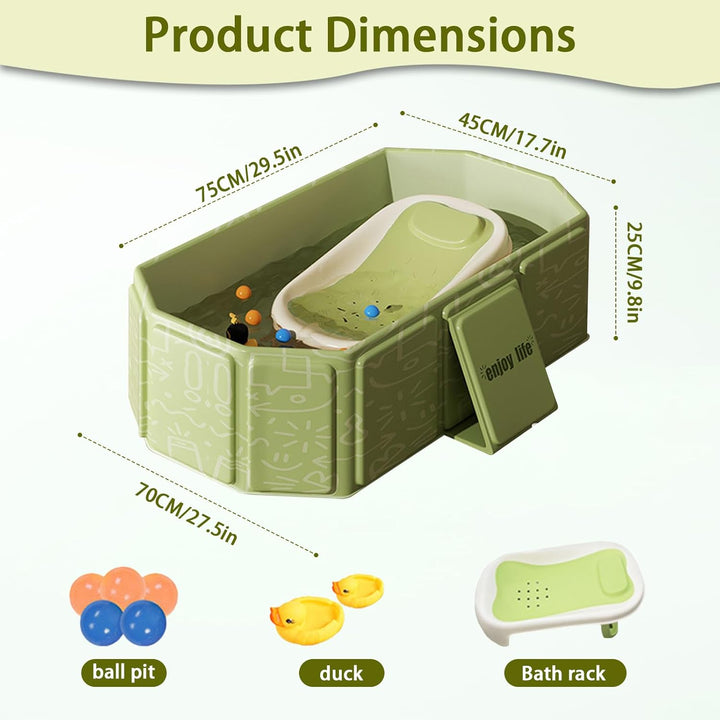 Faltbare Baby-Badewanne mit Ablassventil – platzsparend und robust, tragbare Kinder-Badewanne für 0
