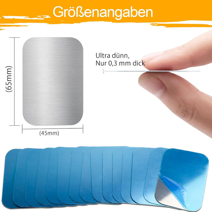 100 Stück Metallplatte Metallplättchen Selbstklebend, Metallplatte für Magnete, Sehr Dünn Metallplat