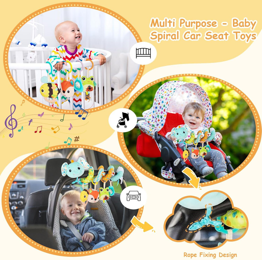 Kinderwagen Spielzeug, Baby Activity Spirale Spielzeug mit Musik, Hängendes Spiral Plüsch Spielzeug