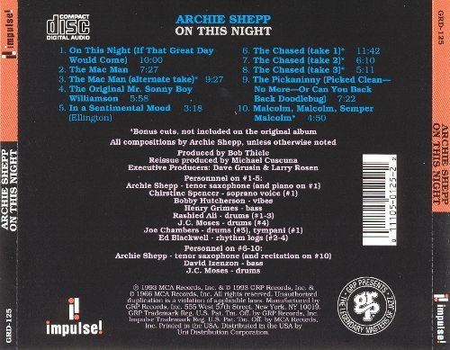 Last Nite, Audio-CD