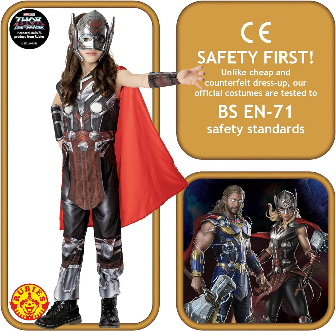 Rubies Offizielles Marvel Thor: Love and Thor Deluxe Kinderkostüm, Alter 5–6 Jahre 5-6 Jahre, 5-6 Ja