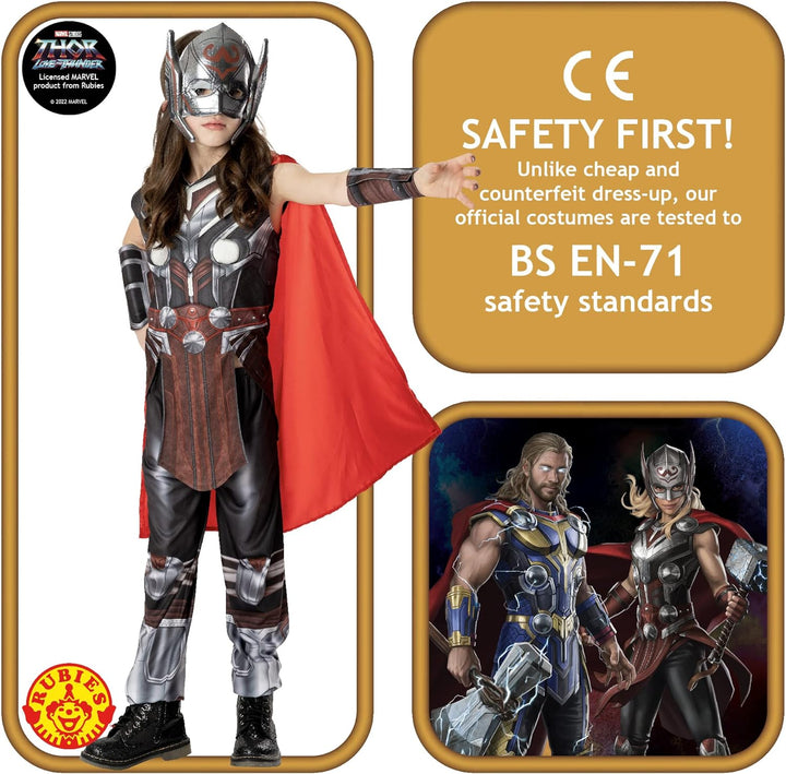 Rubies Offizielles Marvel Thor: Love and Thor Deluxe Kinderkostüm, Alter 5–6 Jahre 5-6 Jahre, 5-6 Ja