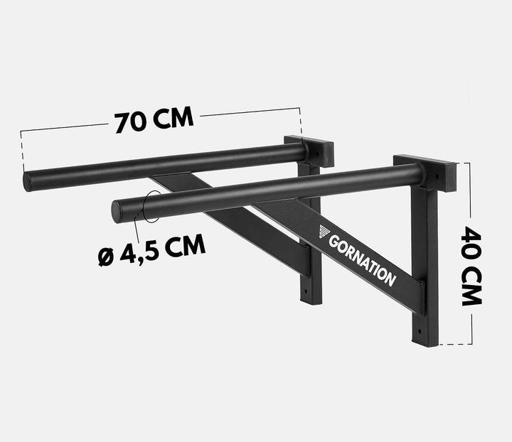 GORNATION Dip Bars für Wand, Dip Stange, Dips Barren, Wall Mounted Dip Station Home Gym Workout Bars