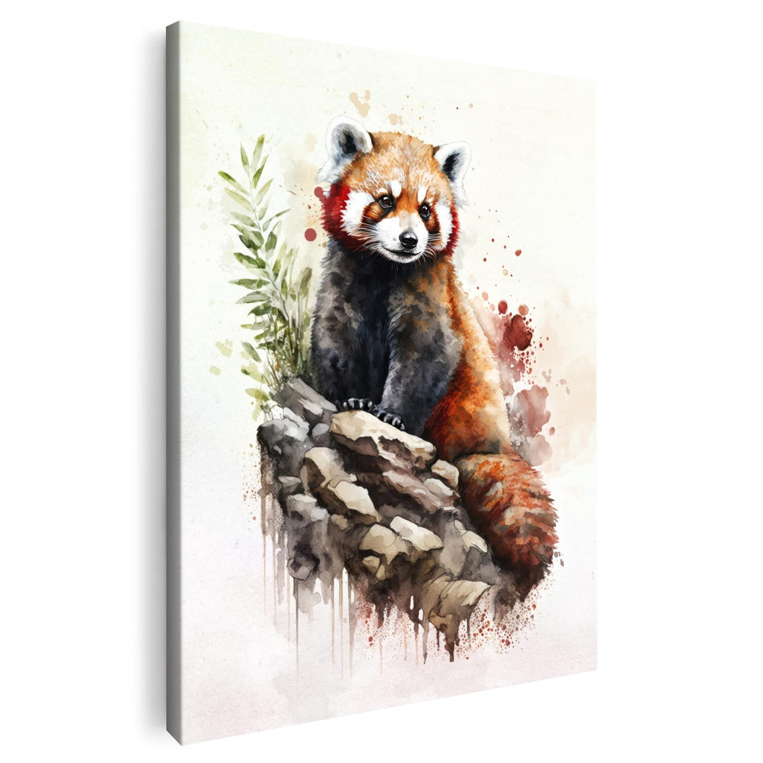 Artmazing | Katzenbärbild gross | Bilder Roter Panda modern auf Leinwand | Katzenbärbilder Modern |