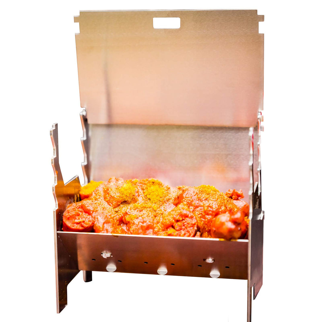 FENNEK Mini Edelstahl Deko Minigrill, Stövchen & Servierobjekt als Sammlerstück für Tisch, Küche uvm